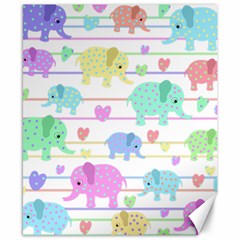 Elephant pastel pattern Canvas 8  x 10 