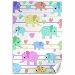 Elephant pastel pattern Canvas 20  x 30  