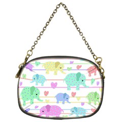 Elephant Pastel Pattern Chain Purses (one Side)  by Valentinaart