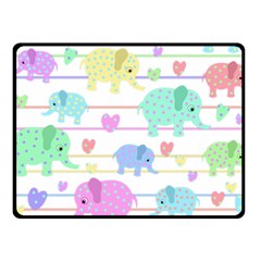 Elephant pastel pattern Fleece Blanket (Small)