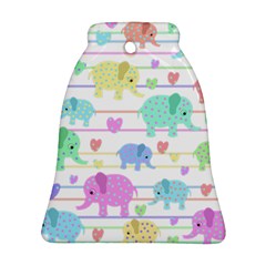 Elephant pastel pattern Bell Ornament (Two Sides)