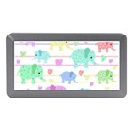 Elephant pastel pattern Memory Card Reader (Mini) Front
