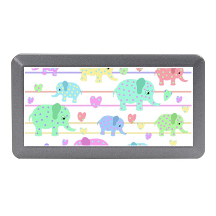 Elephant pastel pattern Memory Card Reader (Mini)