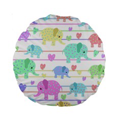 Elephant pastel pattern Standard 15  Premium Round Cushions
