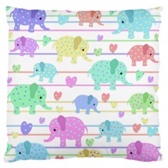 Elephant pastel pattern Standard Flano Cushion Case (Two Sides)