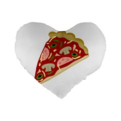 Pizza slice Standard 16  Premium Flano Heart Shape Cushions