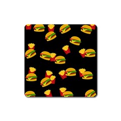 Hamburgers And French Fries Pattern Square Magnet