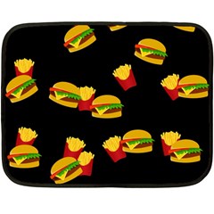 Hamburgers And French Fries Pattern Double Sided Fleece Blanket (mini)  by Valentinaart