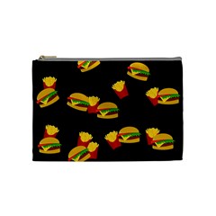 Hamburgers And French Fries Pattern Cosmetic Bag (medium)  by Valentinaart