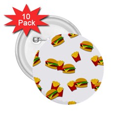 Hamburgers And French Fries  2 25  Buttons (10 Pack)  by Valentinaart