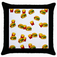 Hamburgers And French Fries  Throw Pillow Case (black) by Valentinaart