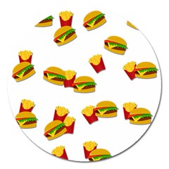 Hamburgers And French Fries  Magnet 5  (round) by Valentinaart