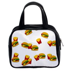 Hamburgers And French Fries  Classic Handbags (2 Sides) by Valentinaart