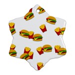 Hamburgers and french fries  Snowflake Ornament (Two Sides) Back