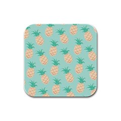 Pineapple Rubber Square Coaster (4 Pack)  by Brittlevirginclothing