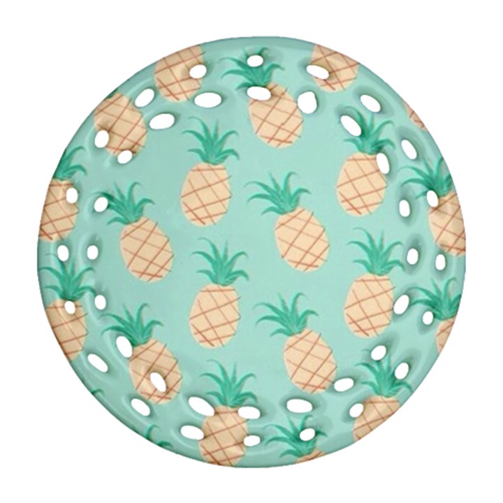 Pineapple Round Filigree Ornament (Two Sides)