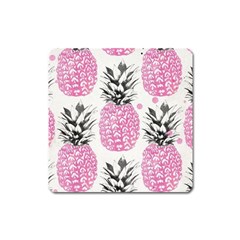 Pink Pineapple Square Magnet by Brittlevirginclothing