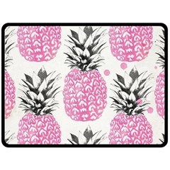 Pink Pineapple Fleece Blanket (large)  by Brittlevirginclothing