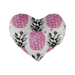 Pink Pineapple Standard 16  Premium Heart Shape Cushions by Brittlevirginclothing