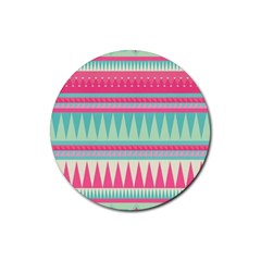 ¨pink Bohemian Rubber Round Coaster (4 Pack)  by Brittlevirginclothing