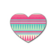 ¨pink Bohemian Rubber Coaster (heart)  by Brittlevirginclothing