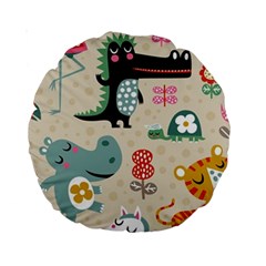 Cute Cartoon Standard 15  Premium Round Cushions