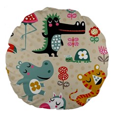 Cute Cartoon Large 18  Premium Flano Round Cushions by Brittlevirginclothing