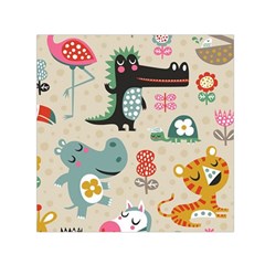 Cute Cartoon Small Satin Scarf (square) 