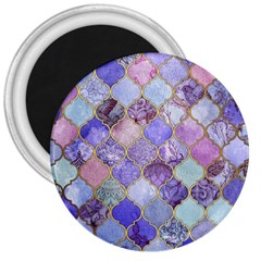 Blue Moroccan Mosaic 3  Magnets by Brittlevirginclothing