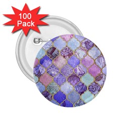 Blue Moroccan Mosaic 2 25  Buttons (100 Pack)  by Brittlevirginclothing