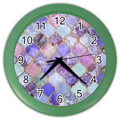 Blue Moroccan Mosaic Color Wall Clocks by Brittlevirginclothing