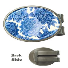 Blue Flower Money Clips (oval)  by Brittlevirginclothing