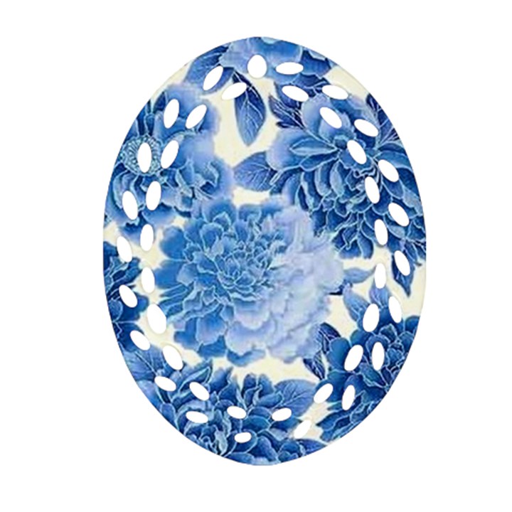 Blue flower Ornament (Oval Filigree)