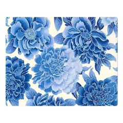 Blue Flower Double Sided Flano Blanket (large)  by Brittlevirginclothing