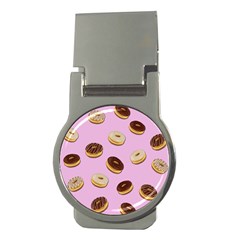 Donuts Pattern - Pink Money Clips (round)  by Valentinaart