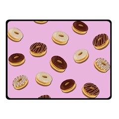 Donuts Pattern - Pink Double Sided Fleece Blanket (small)  by Valentinaart