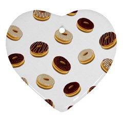 Donuts Pattern Heart Ornament (two Sides) by Valentinaart