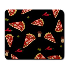 Pizza Slice Patter Large Mousepads by Valentinaart