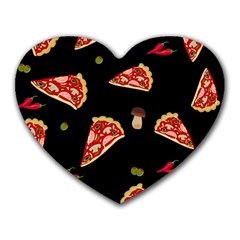 Pizza Slice Patter Heart Mousepads by Valentinaart