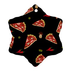 Pizza Slice Patter Snowflake Ornament (two Sides)