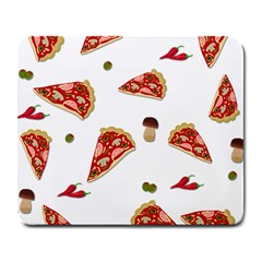 Pizza Pattern Large Mousepads by Valentinaart