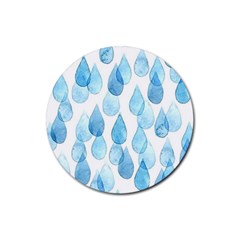 Rain Drops Rubber Coaster (round)  by Brittlevirginclothing