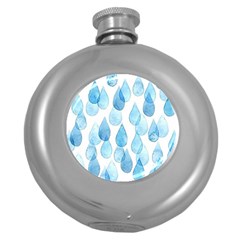 Rain Drops Round Hip Flask (5 Oz) by Brittlevirginclothing