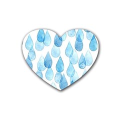 Rain Drops Heart Coaster (4 Pack)  by Brittlevirginclothing