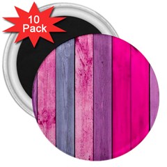 Pink Wood 3  Magnets (10 Pack)  by Brittlevirginclothing
