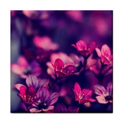 Blurry Flowers Tile Coasters by Brittlevirginclothing
