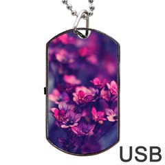 Blurry Flowers Dog Tag Usb Flash (one Side) by Brittlevirginclothing