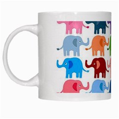 Cute Colorful Elephants White Mugs by Brittlevirginclothing