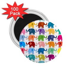 Cute Colorful Elephants 2 25  Magnets (100 Pack)  by Brittlevirginclothing