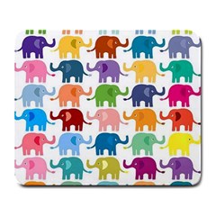 Cute Colorful Elephants Large Mousepads by Brittlevirginclothing